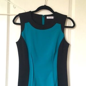 Calvin Klein Cocktail Dress, Black and Teal 4